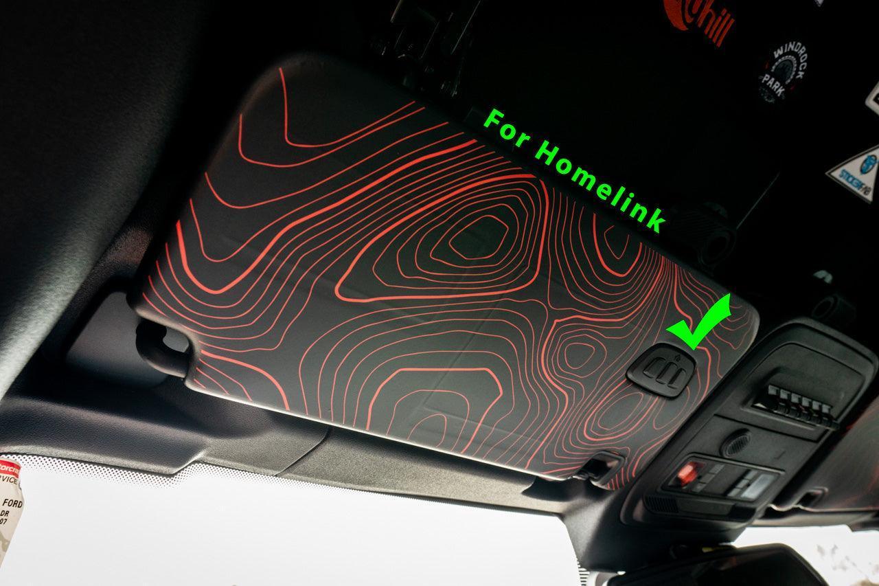 Topo Interior Sun Visor Overlays (Printed Series) - 2021+ Bronco (with Homelink) - Speedlogix