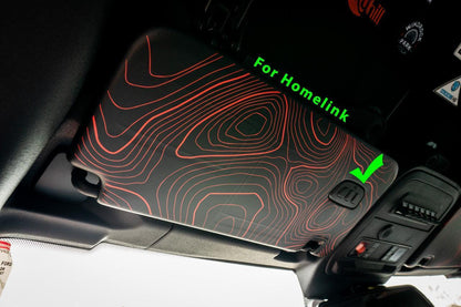 Topo Interior Sun Visor Overlays (Printed Series) - 2021+ Bronco (with Homelink) - Speedlogix