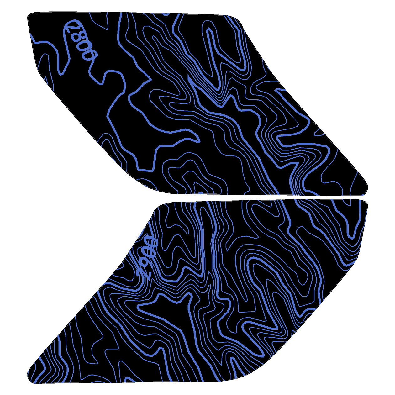 Topo Interior Sun Visor Overlays (Printed Series) - 2021+ Bronco (with Homelink) - Speedlogix