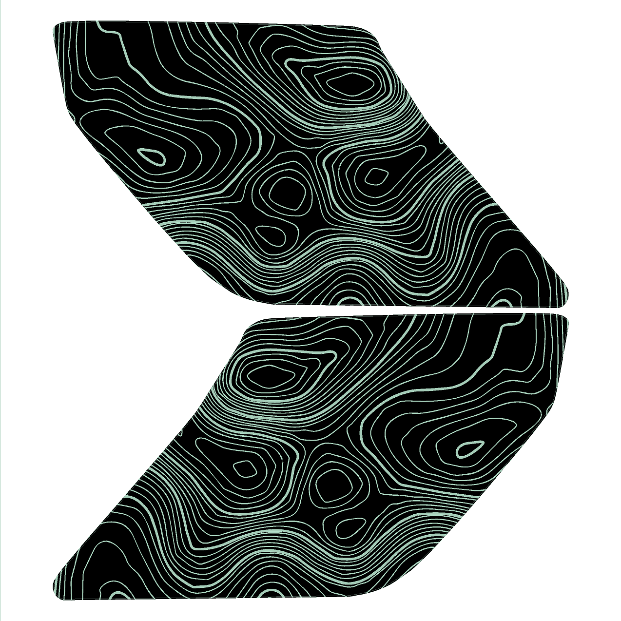 Topo Interior Sun Visor Overlays (Printed Series) - 2021+ Bronco (with Homelink) - Speedlogix