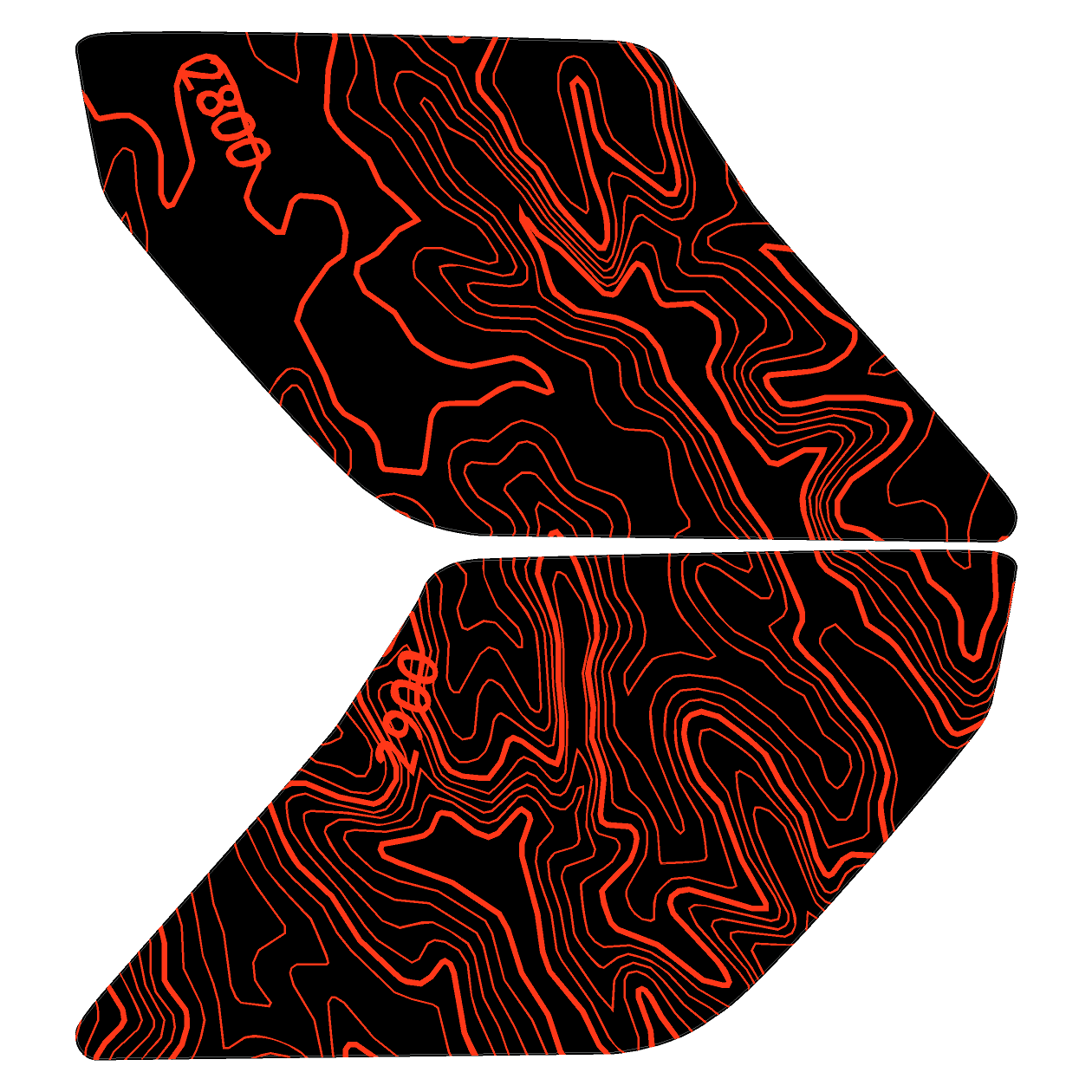 Topo Interior Sun Visor Overlays (Printed Series) - 2021+ Bronco (with Homelink) - Speedlogix