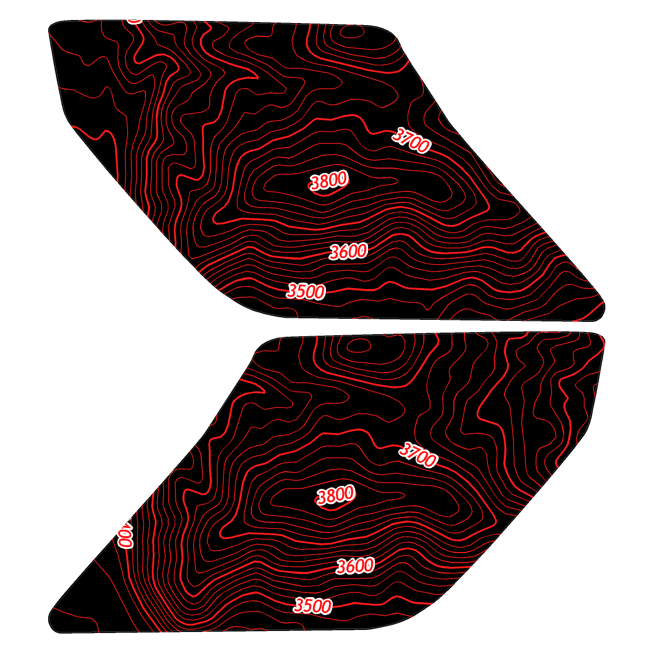 Topo Interior Sun Visor Overlays (Printed Series) - 2021+ Bronco (with Homelink) - Speedlogix