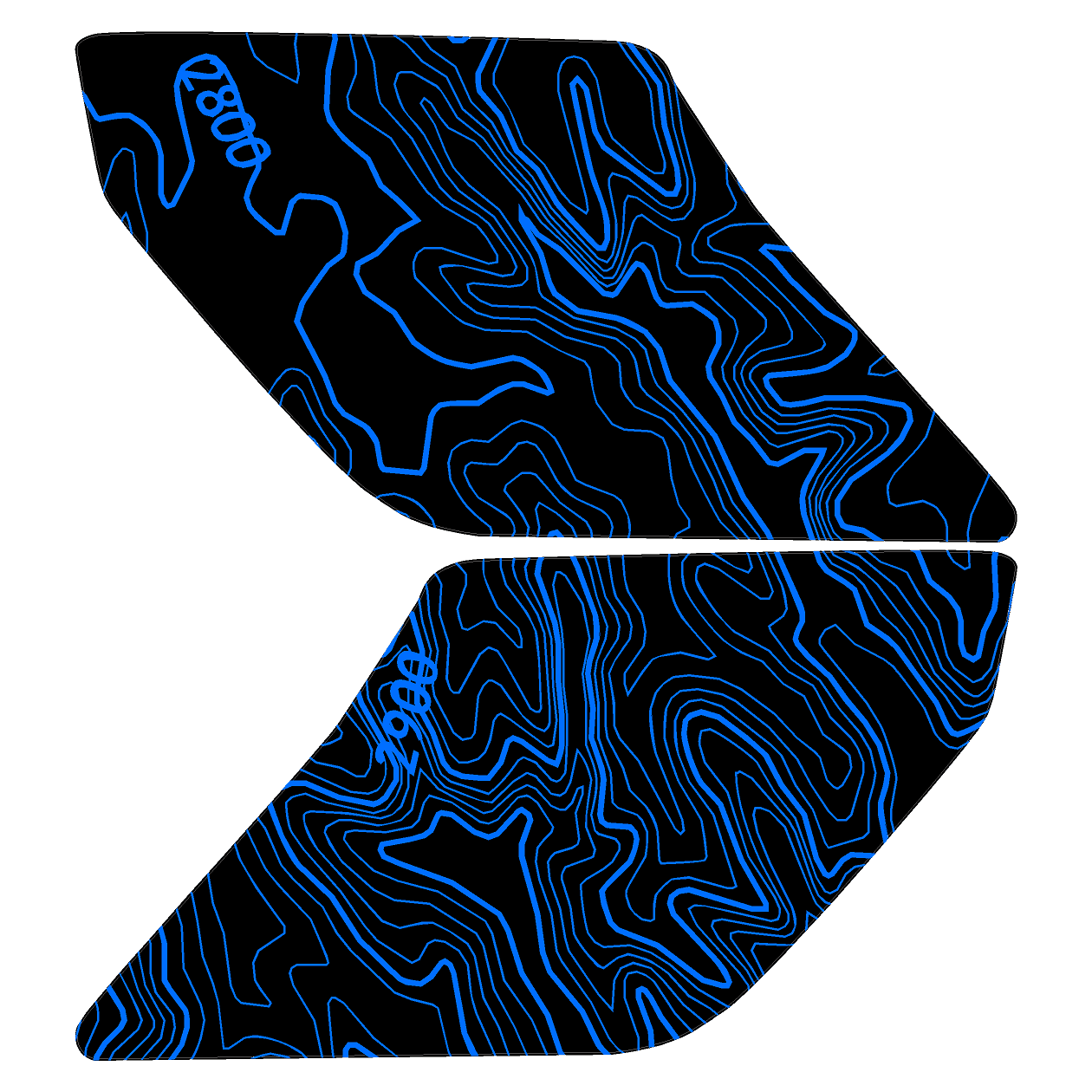 Topo Interior Sun Visor Overlays (Printed Series) - 2021+ Bronco (with Homelink) - Speedlogix