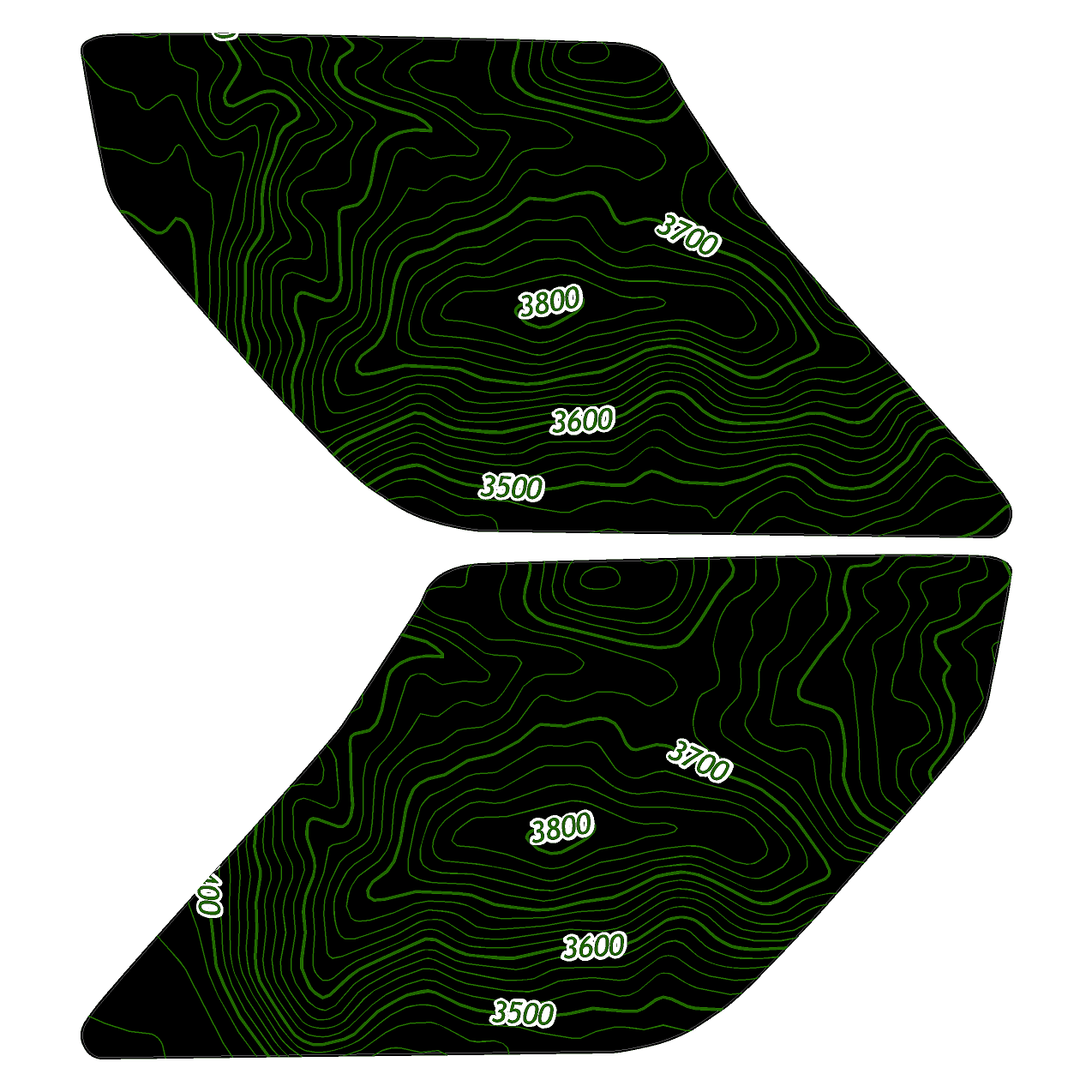 Topo Interior Sun Visor Overlays (Printed Series) - 2021+ Bronco (with Homelink) - Speedlogix