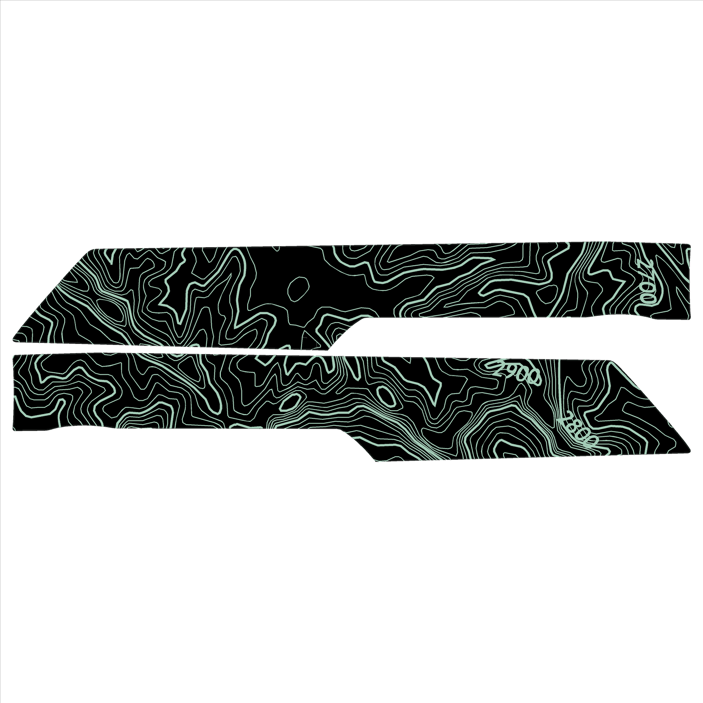 Topo Rear Interior Upper Door Card Insert Overlays (Printed Series) - 2021+ Bronco 4 Door