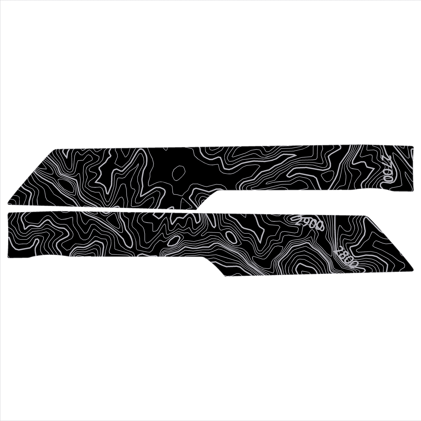 Topo Front Interior Upper Door Card Insert Overlays (Printed Series) - 2021+ Bronco 4 Door