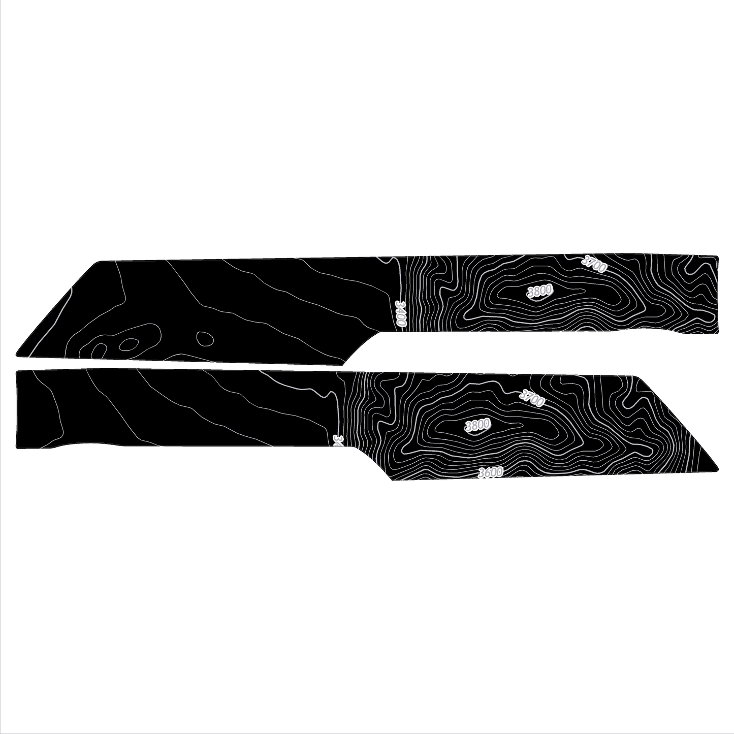 Topo Front Interior Upper Door Card Insert Overlays (Printed Series) - 2021+ Bronco 4 Door