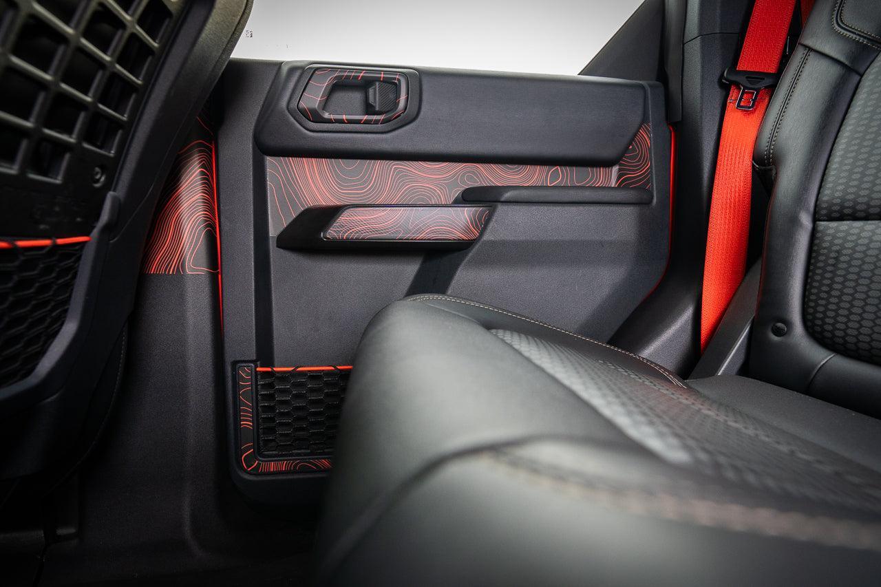 Topo Rear Door Net Trim Overlay Kit (Printed Series) - 2021+ Bronco - Speedlogix
