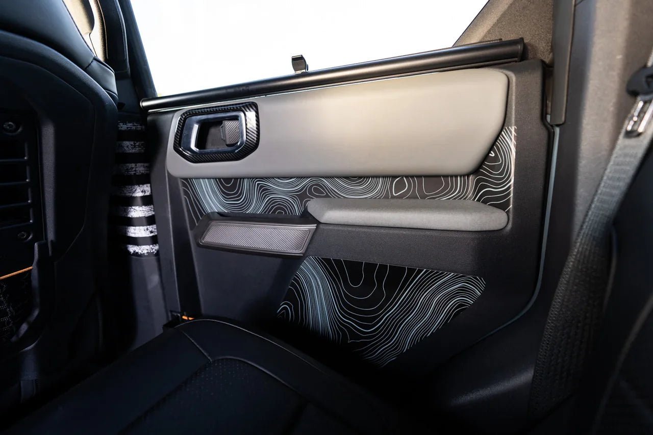 Topo Rear Interior Lower Door Card Insert Overlays (Printed Series) - 2021+ Bronco 4 Door - Speedlogix