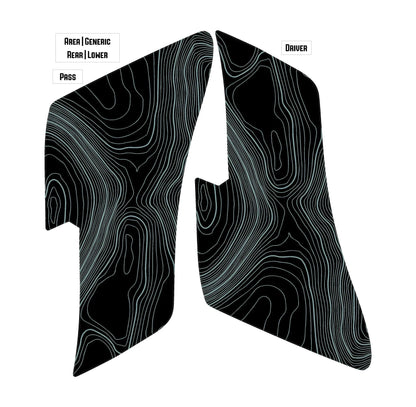 Topo Rear Interior Lower Door Card Insert Overlays (Printed Series) - 2021+ Bronco 4 Door - Speedlogix