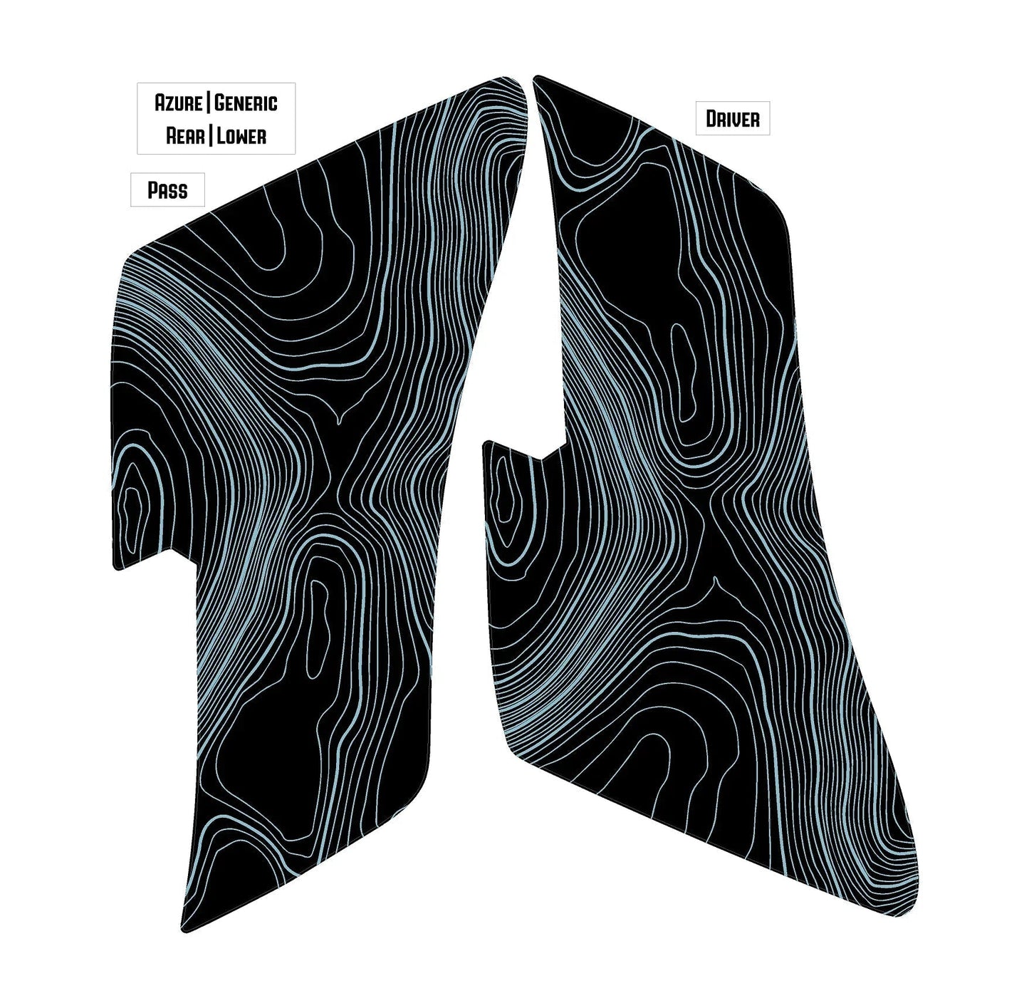 Topo Rear Interior Lower Door Card Insert Overlays (Printed Series) - 2021+ Bronco 4 Door - Speedlogix