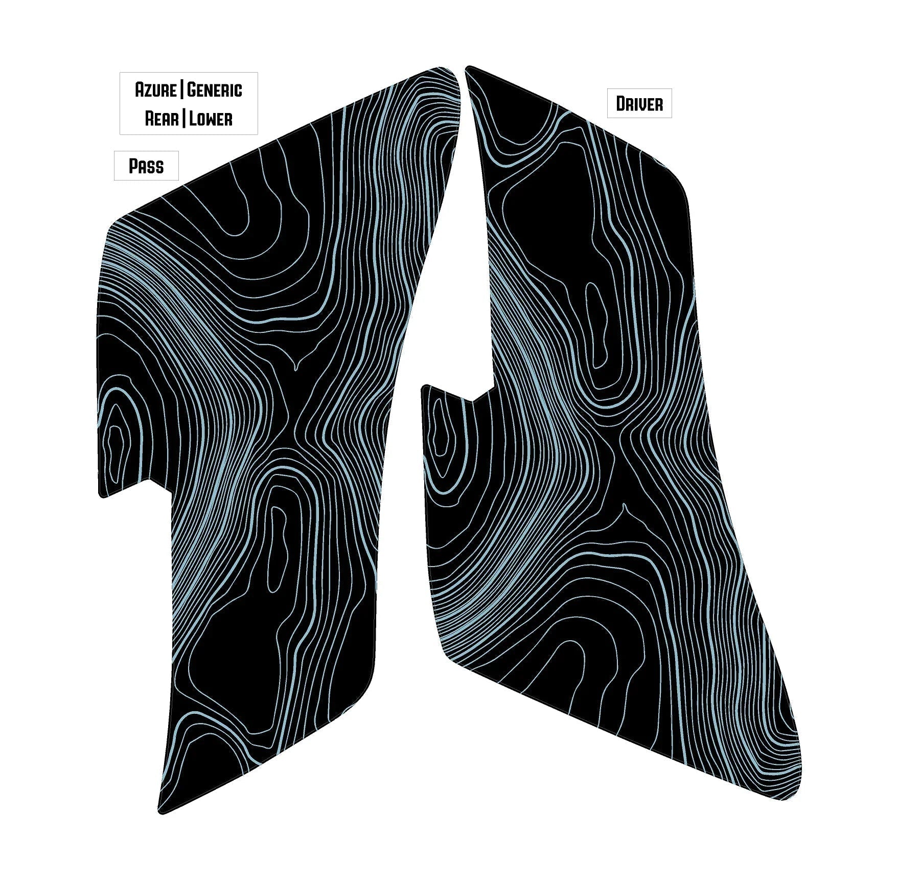 Topo Rear Interior Lower Door Card Insert Overlays (Printed Series) - 2021+ Bronco 4 Door - Speedlogix