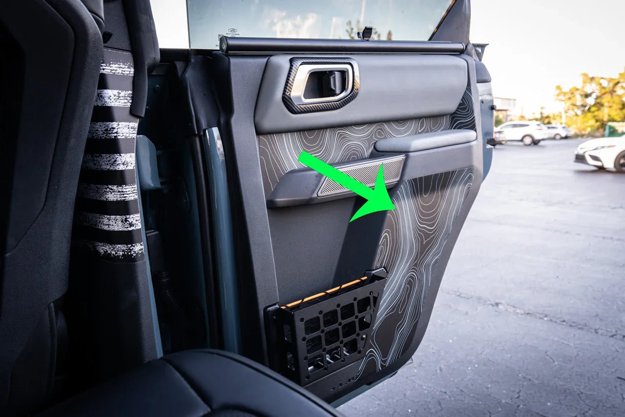 Topo Rear Interior Lower Door Card Insert Overlays (Printed Series) - 2021+ Bronco 4 Door - Speedlogix