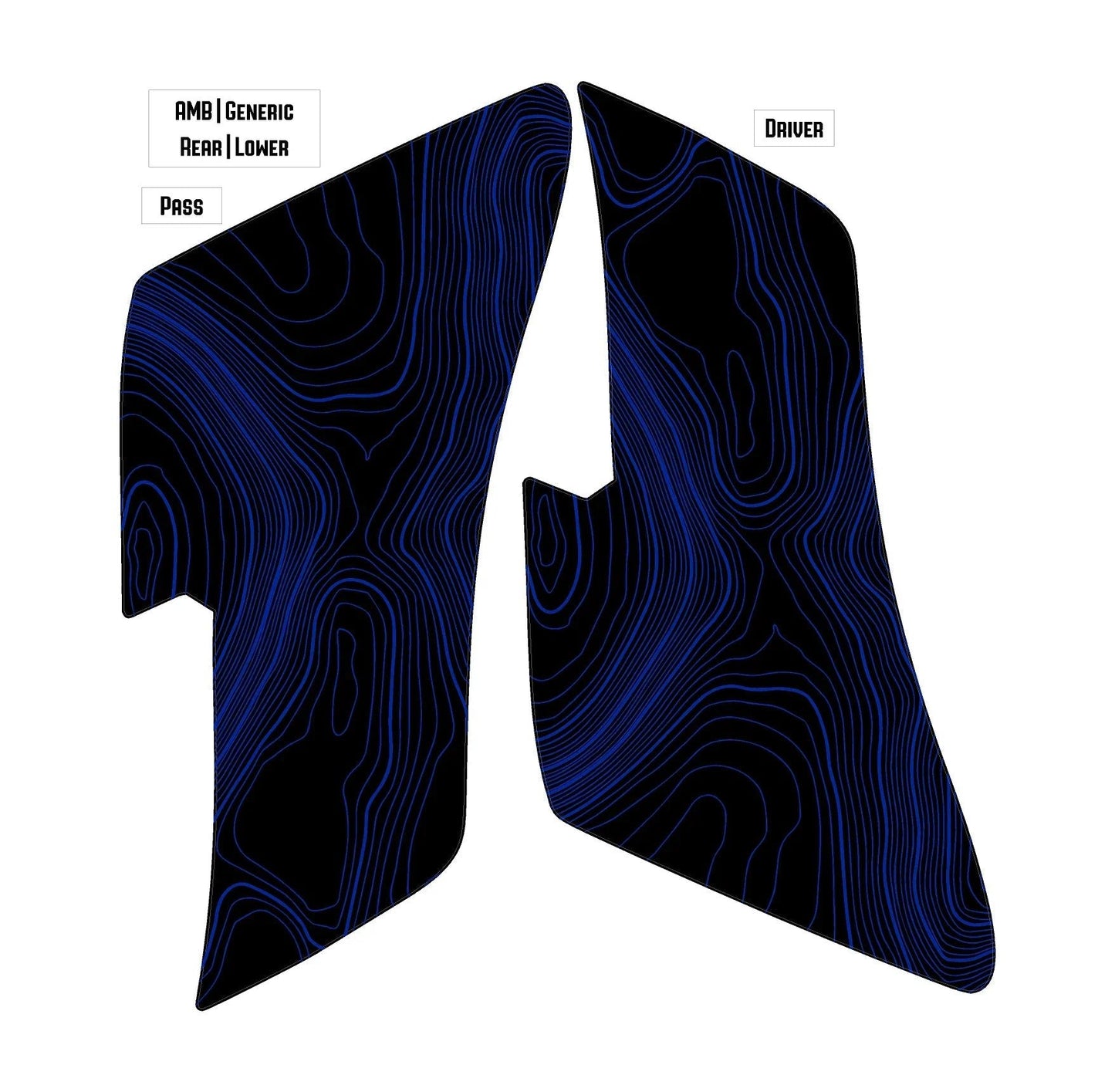 Topo Rear Interior Lower Door Card Insert Overlays (Printed Series) - 2021+ Bronco 4 Door - Speedlogix