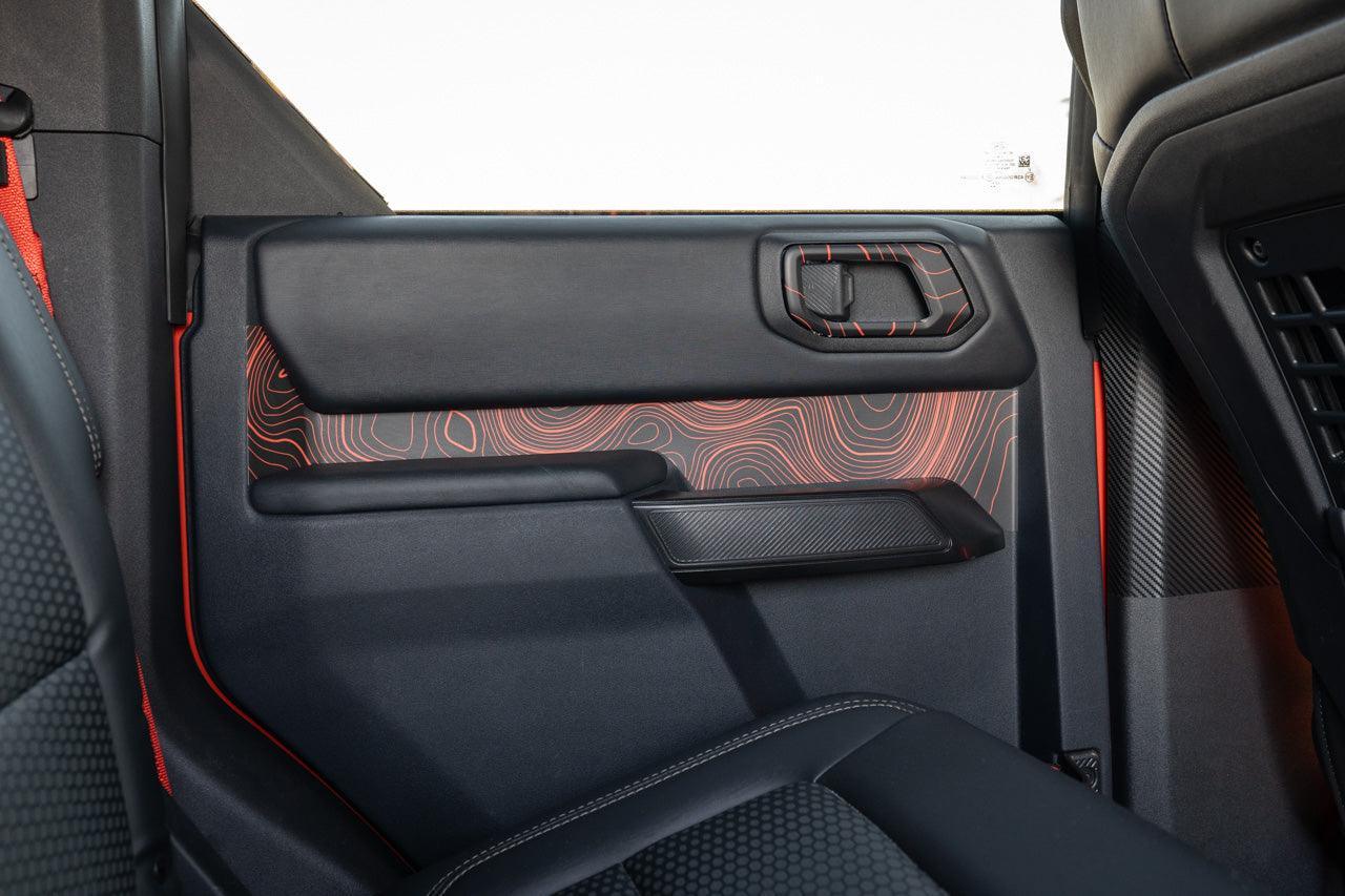 Topo Rear Interior Upper Door Card Insert Overlays (Printed Series) - 2021+ Bronco 4 Door - Speedlogix