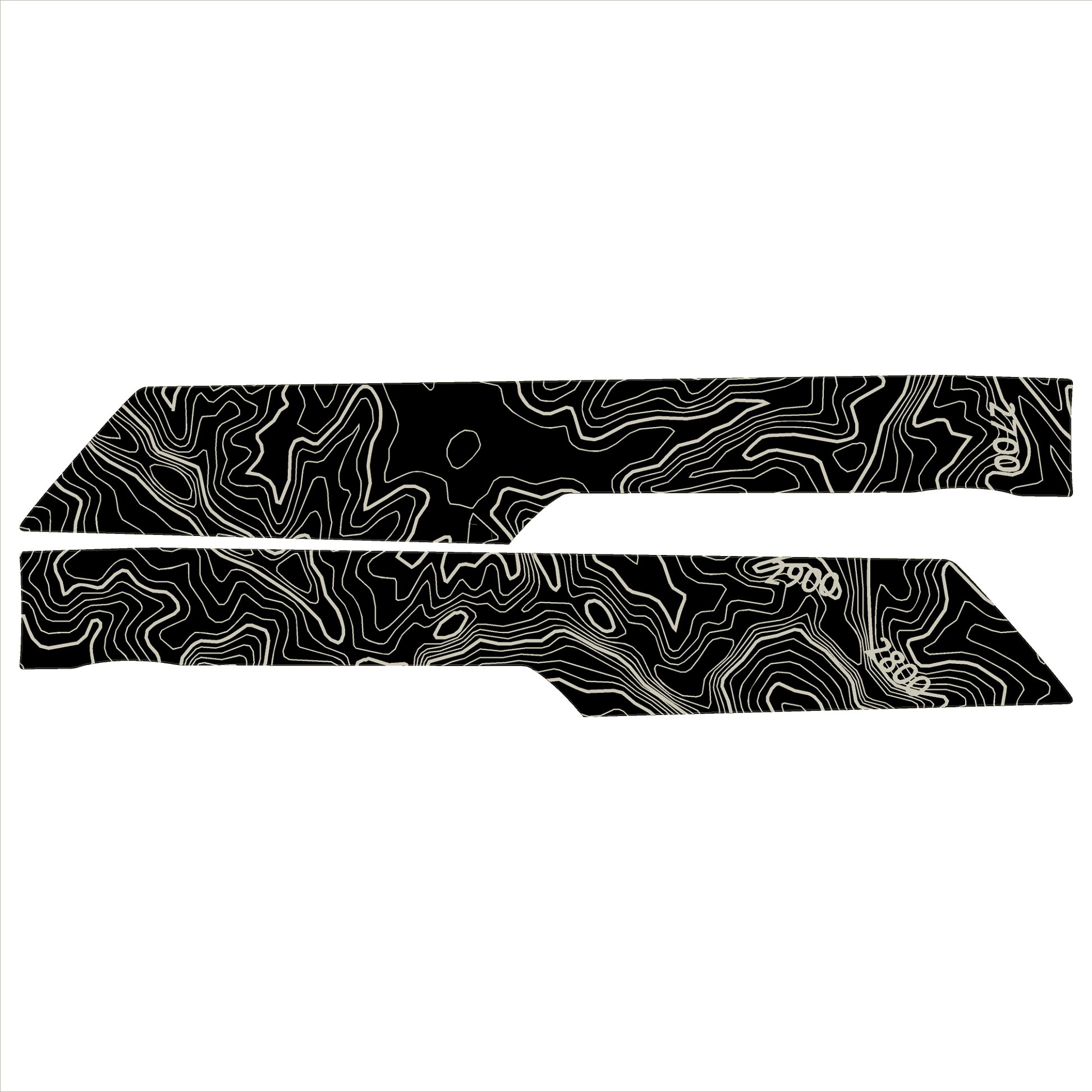 Topo Rear Interior Upper Door Card Insert Overlays (Printed Series) - 2021+ Bronco 4 Door - Speedlogix