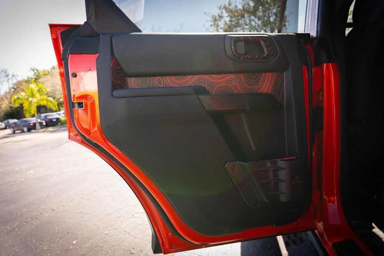 Topo Rear Interior Upper Door Card Insert Overlays (Printed Series) - 2021+ Bronco 4 Door - Speedlogix