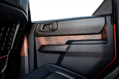 Topo Rear Interior Upper Door Card Insert Overlays (Printed Series) - 2021+ Bronco 4 Door - Speedlogix