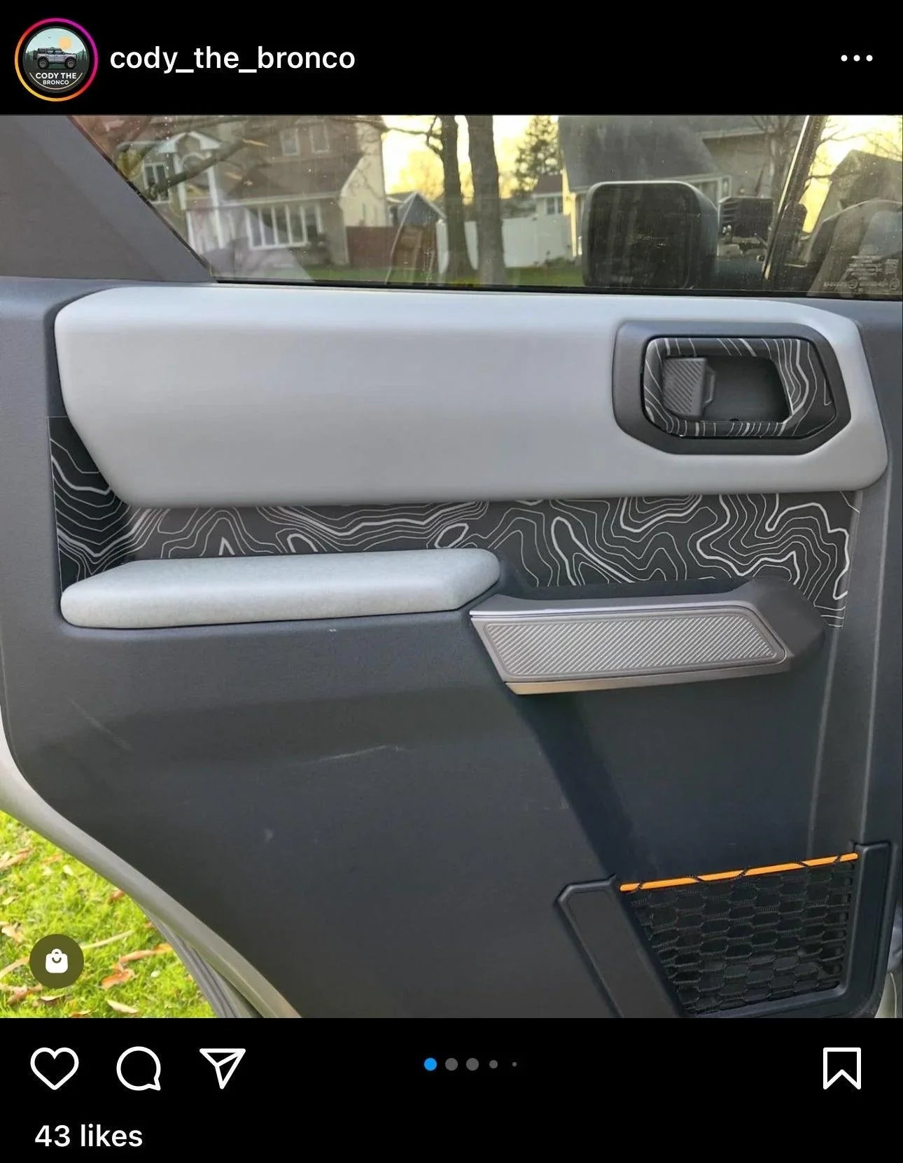 Topo Rear Interior Upper Door Card Insert Overlays (Printed Series) - 2021+ Bronco 4 Door - Speedlogix