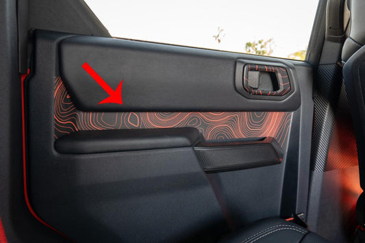 Topo Rear Interior Upper Door Card Insert Overlays (Printed Series) - 2021+ Bronco 4 Door - Speedlogix
