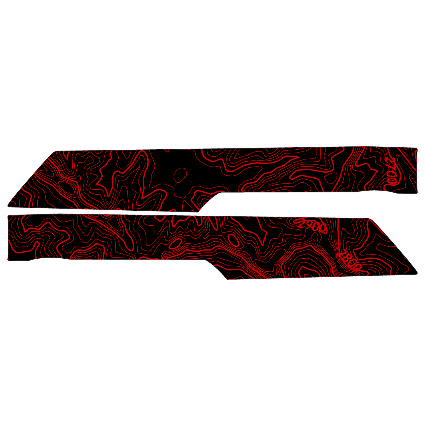 Topo Rear Interior Upper Door Card Insert Overlays (Printed Series) - 2021+ Bronco 4 Door - Speedlogix