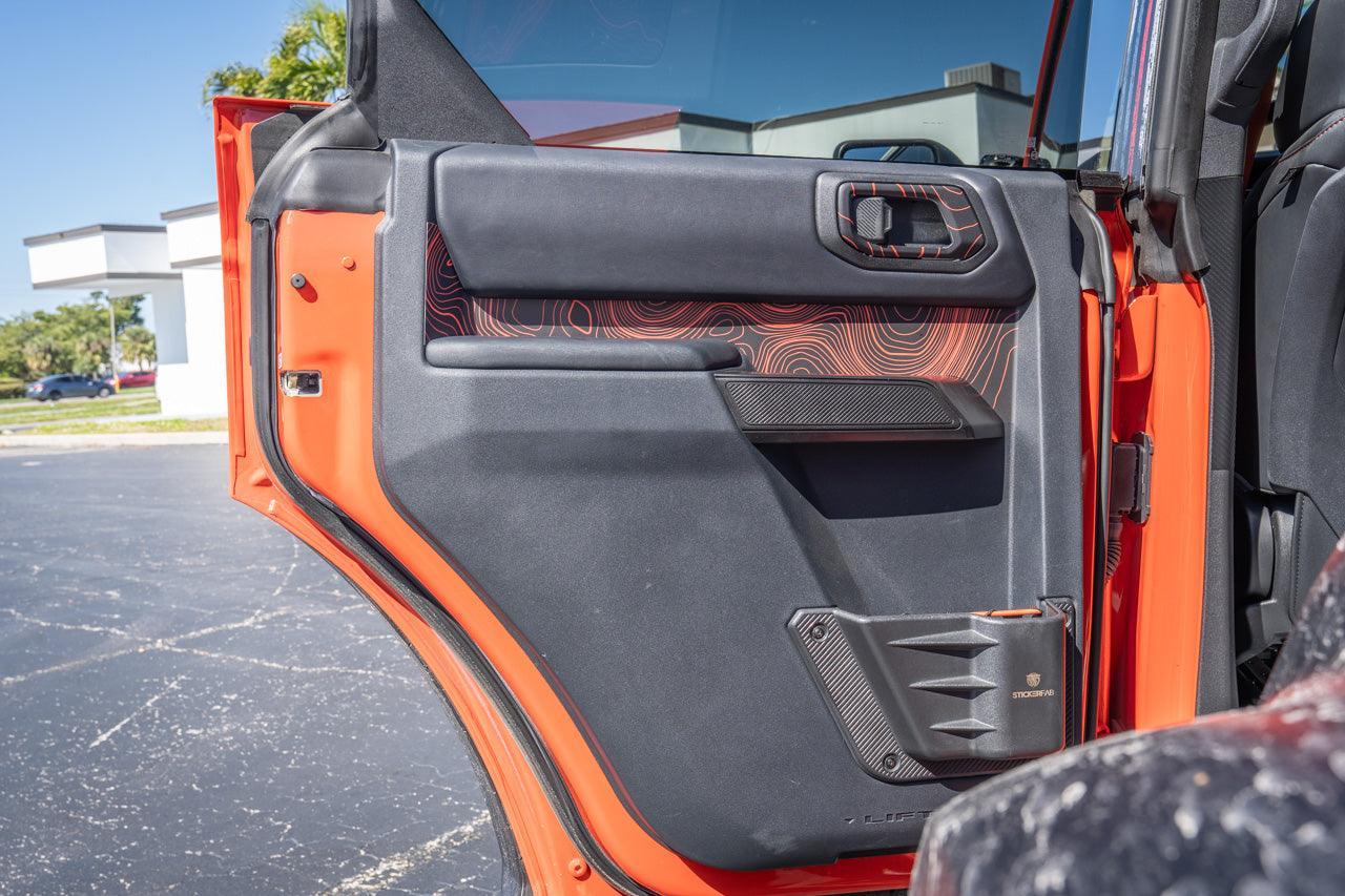 Topo Rear Interior Upper Door Card Insert Overlays (Printed Series) - 2021+ Bronco 4 Door - Speedlogix