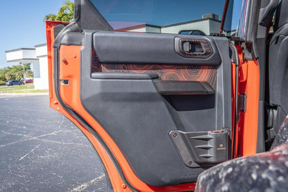 Topo Rear Interior Upper Door Card Insert Overlays (Printed Series) - 2021+ Bronco 4 Door - Speedlogix