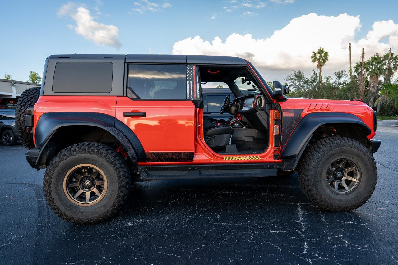 Topo Rear Window Triangle Overlay (Printed Series) - 2021+ Bronco 4 Door - Speedlogix