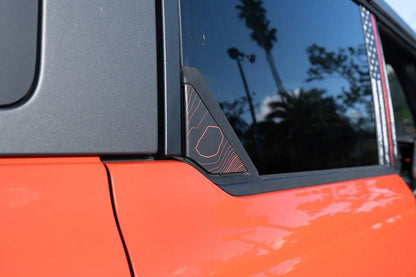 Topo Rear Window Triangle Overlay (Printed Series) - 2021+ Bronco 4 Door - Speedlogix