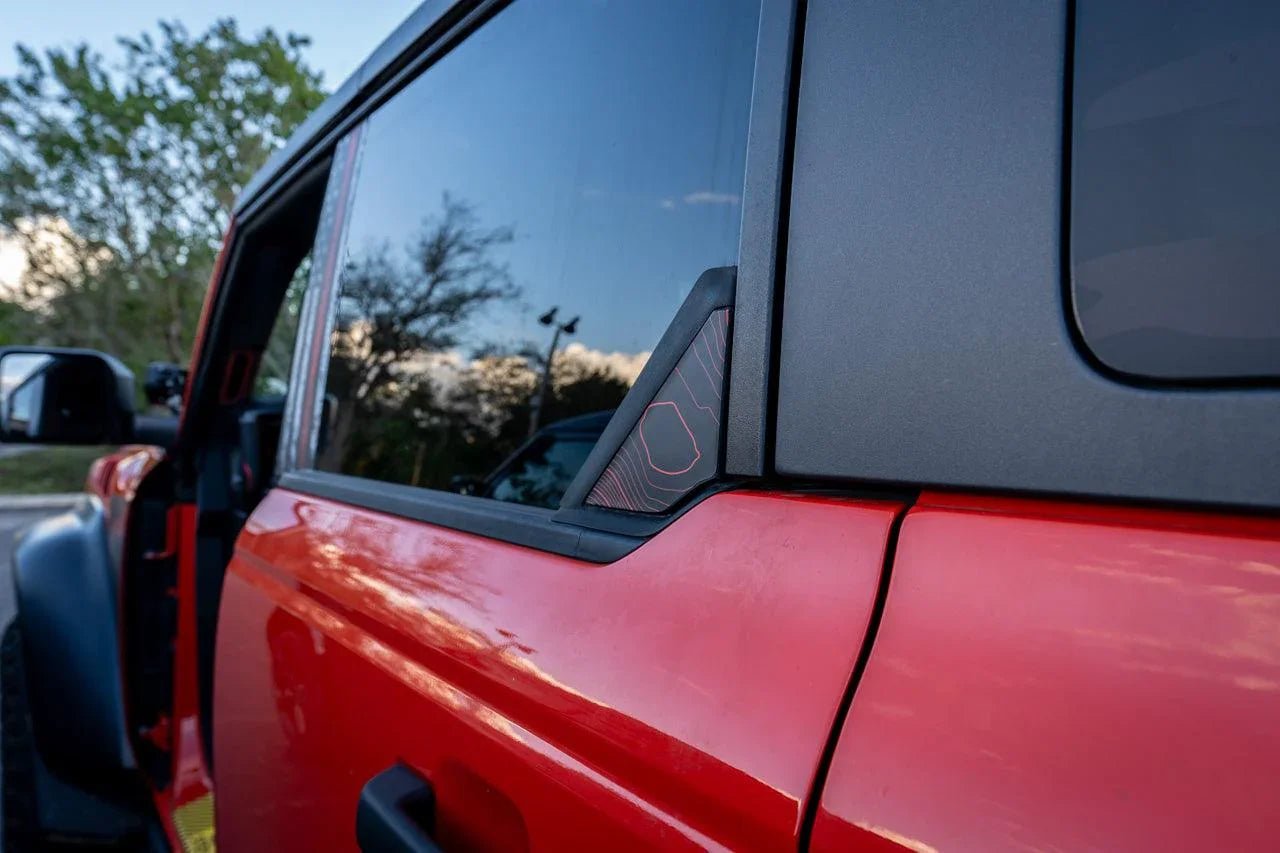 Topo Rear Window Triangle Overlay (Printed Series) - 2021+ Bronco 4 Door - Speedlogix