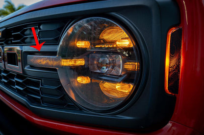 Topo Shortie Style Light Bar Overlays (Printed Series) - 2021+ Bronco (Standard Headlights)