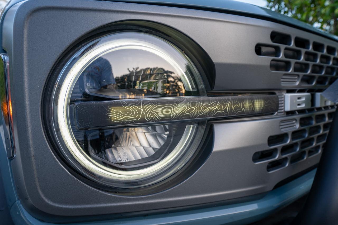 Topo Signature DRL Bar Overlays (Printed Series) - 2021+ Bronco (Signature Headlights) - Speedlogix