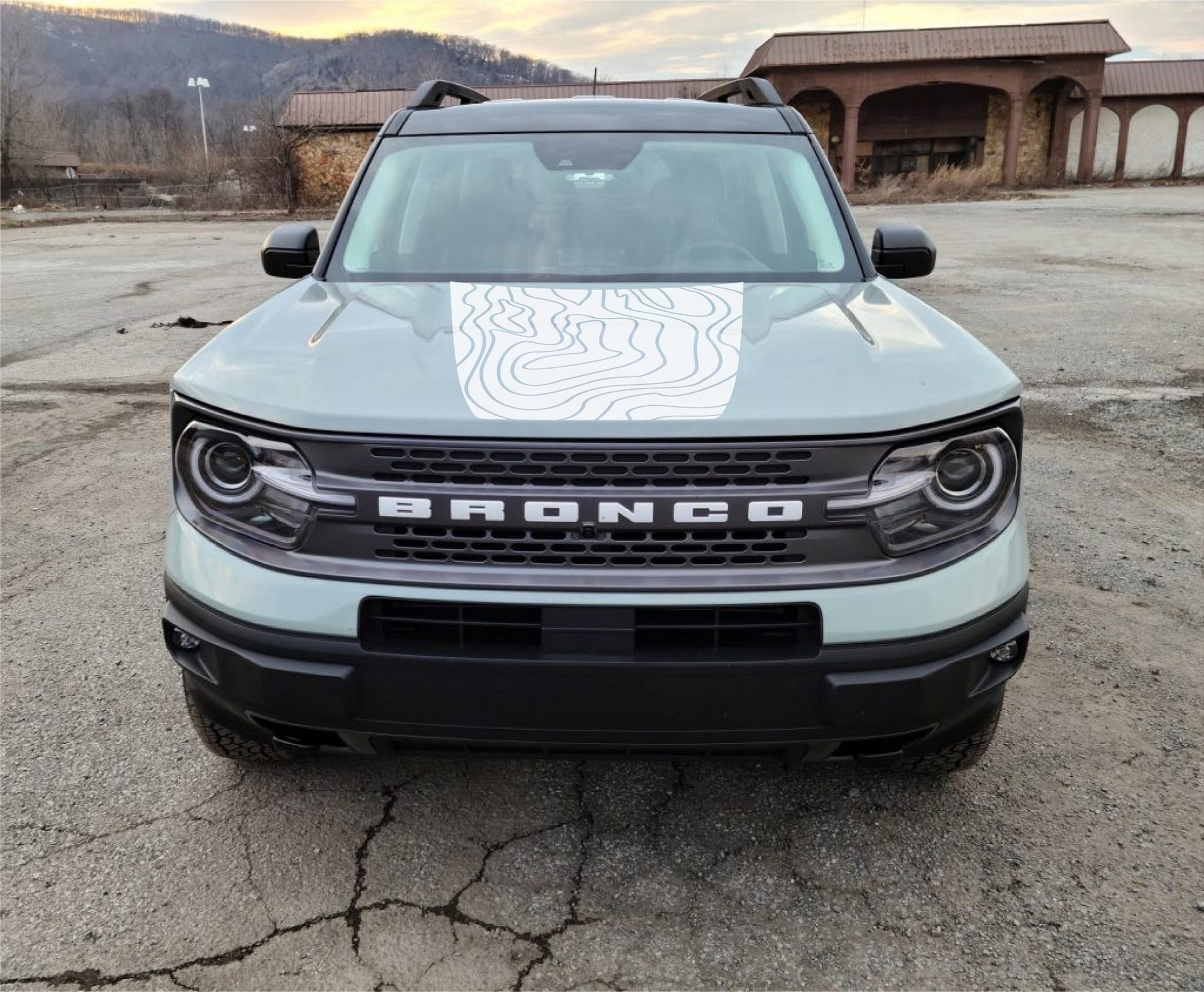 Topographic Hood Decal Cover for 2021 - 2025 Ford Bronco Sport - Speedlogix