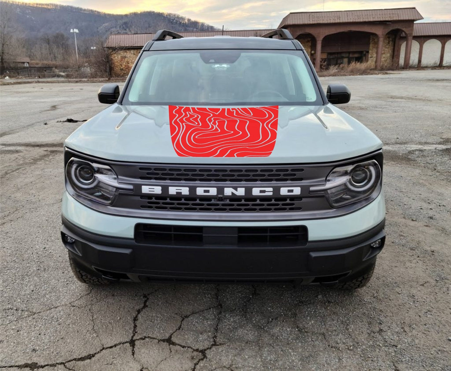 Topographic Hood Decal Cover for 2021 - 2025 Ford Bronco Sport - Speedlogix