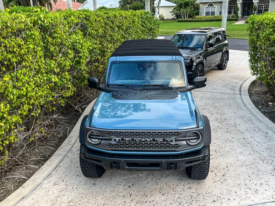 Topographic Map Hood Overlay - 2021+ Bronco - Speedlogix