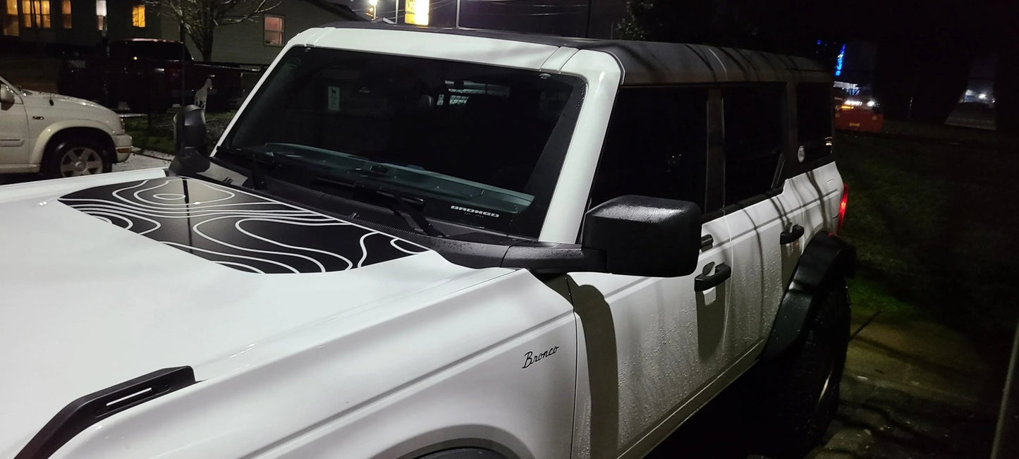 Topographic Map Hood Overlay - 2021+ Bronco - Speedlogix