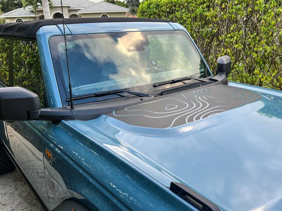 Topographic Map Hood Overlay - 2021+ Bronco - Speedlogix