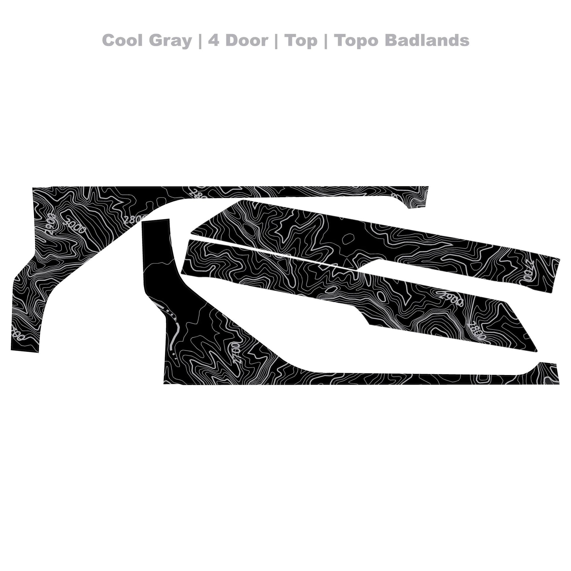 Topographic Upper Door Overlay Kit (Printed Series) - 2021+ Bronco 4 Door - Speedlogix