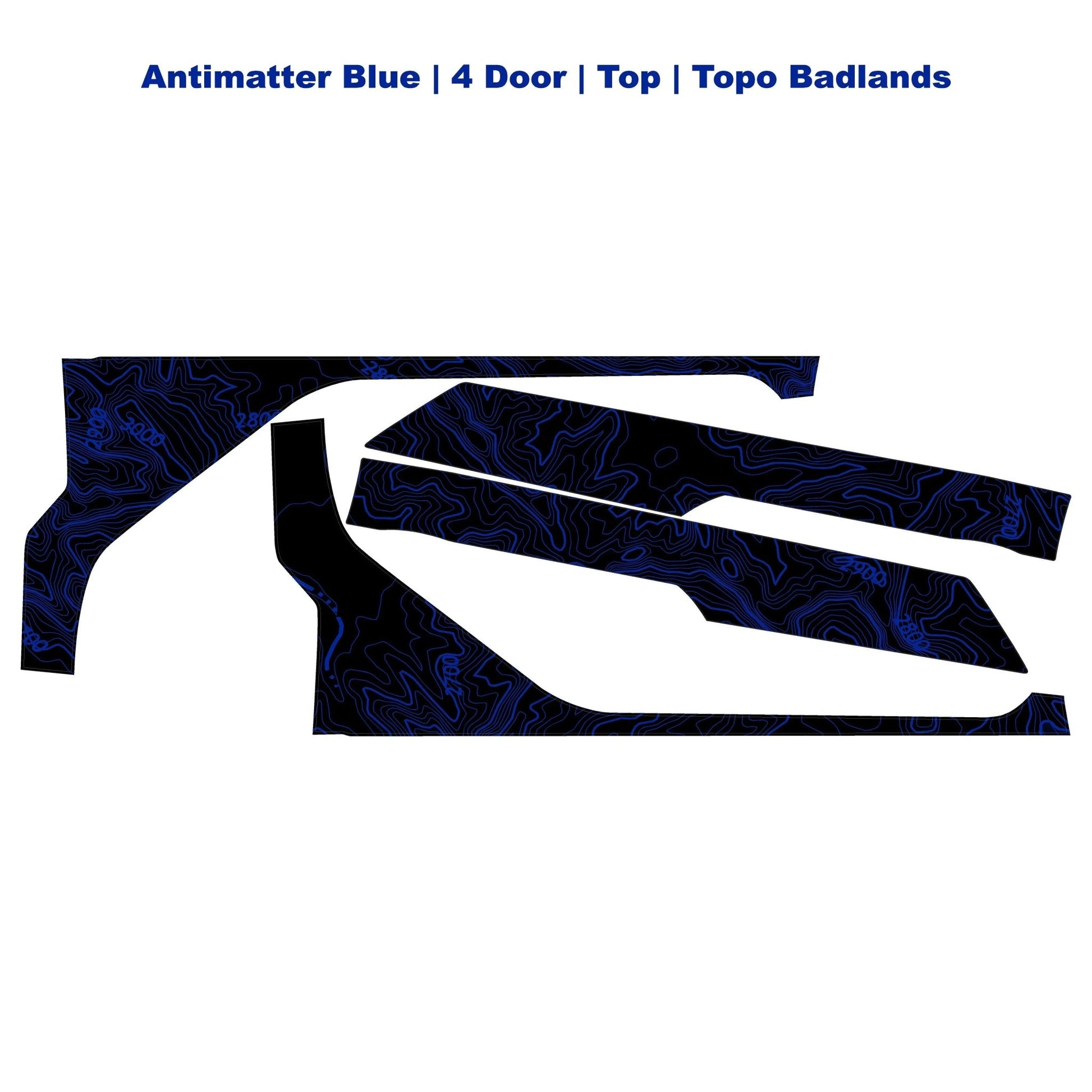 Topographic Upper Door Overlay Kit (Printed Series) - 2021+ Bronco 4 Door - Speedlogix