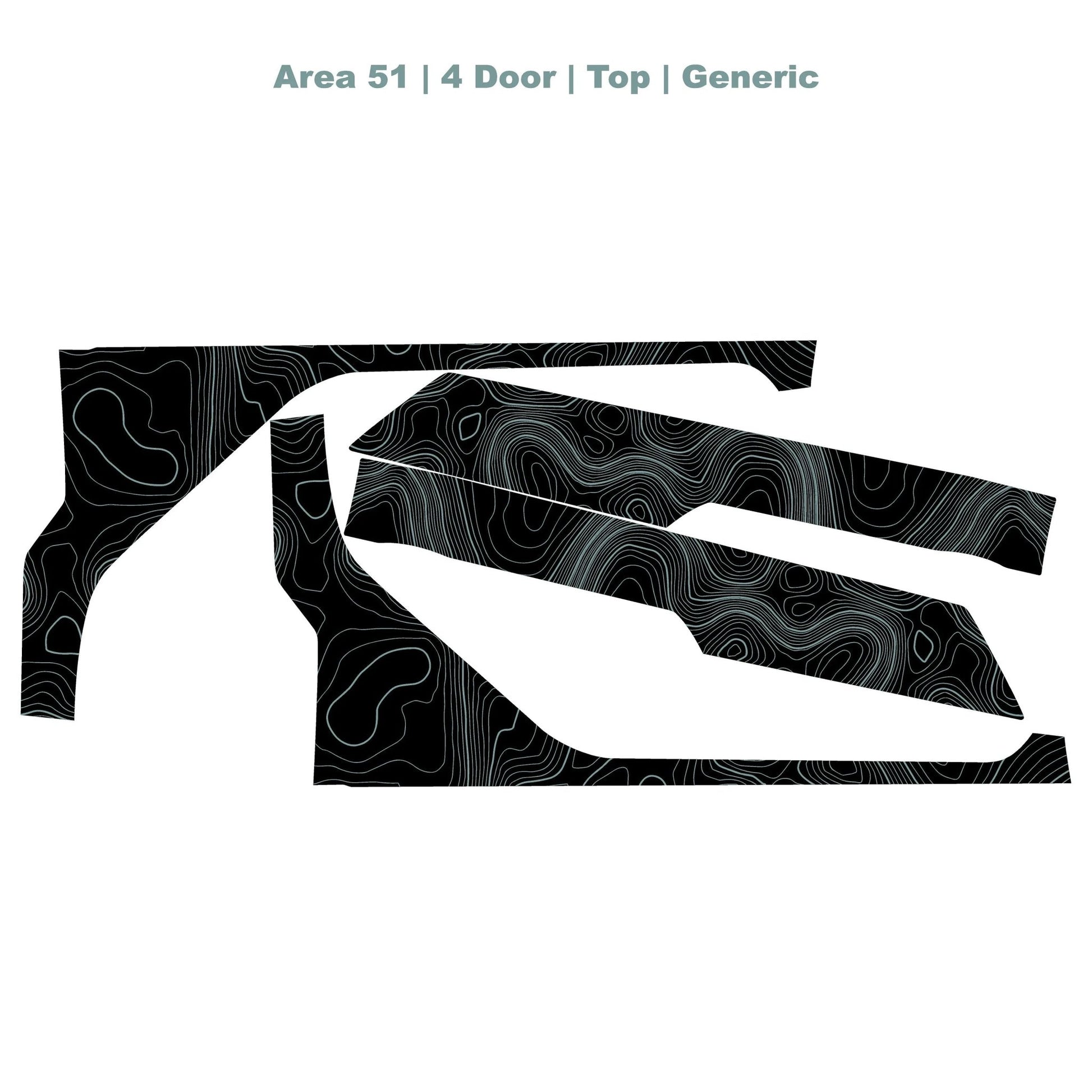 Topographic Upper Door Overlay Kit (Printed Series) - 2021+ Bronco 4 Door - Speedlogix