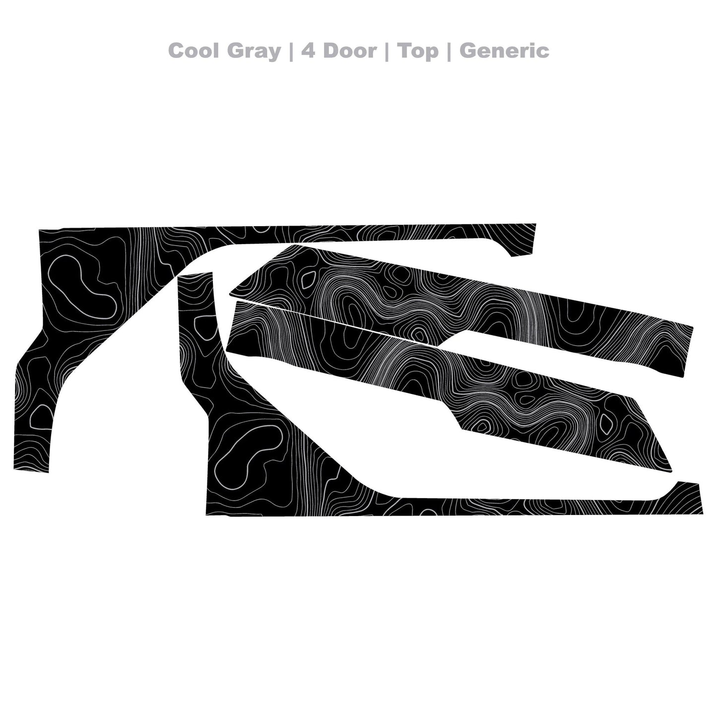 Topographic Upper Door Overlay Kit (Printed Series) - 2021+ Bronco 4 Door - Speedlogix