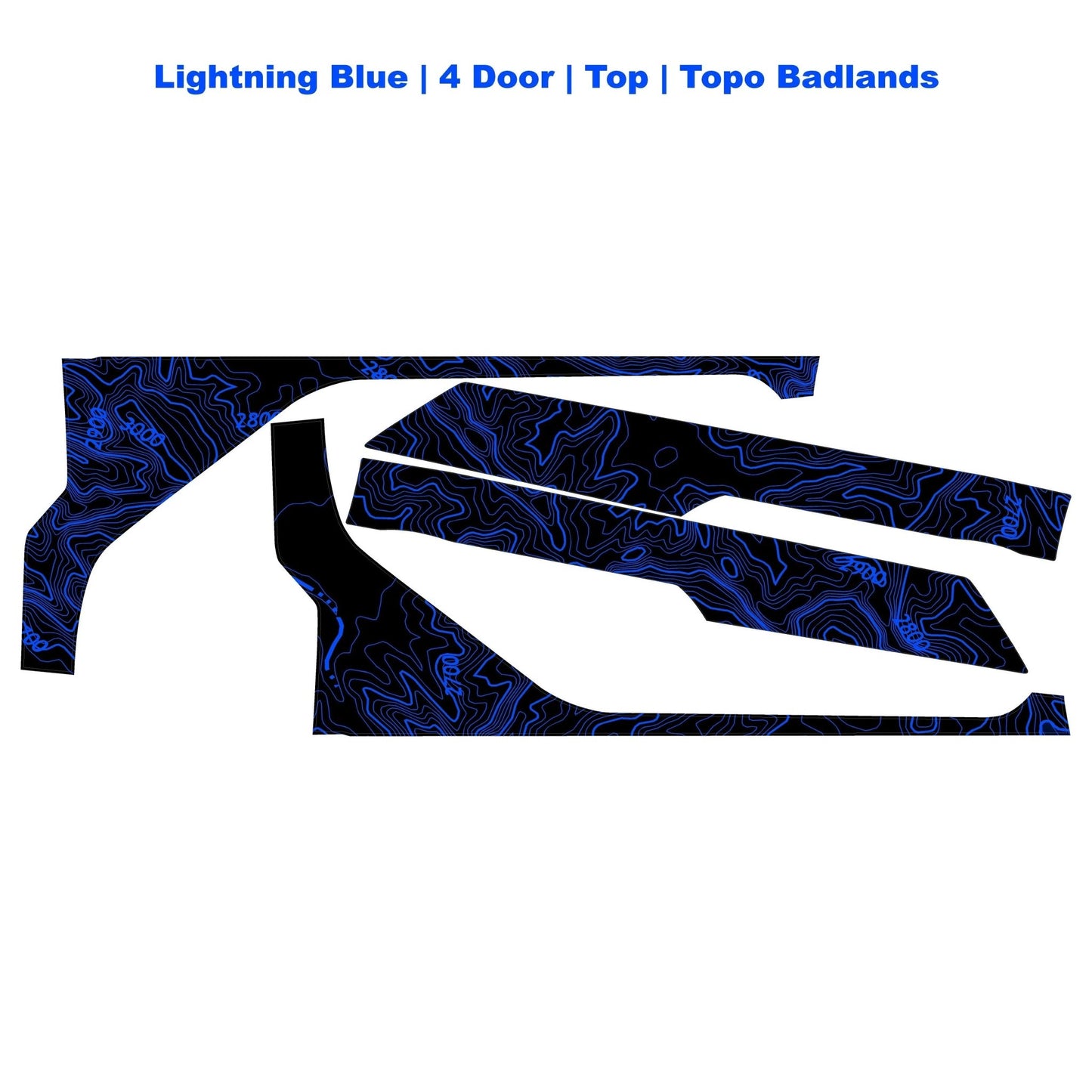 Topographic Upper Door Overlay Kit (Printed Series) - 2021+ Bronco 4 Door - Speedlogix