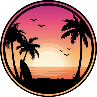 Tropical Beach Sunset Landscape Beautiful Bronco Spare Tire Cover - Speedlogix