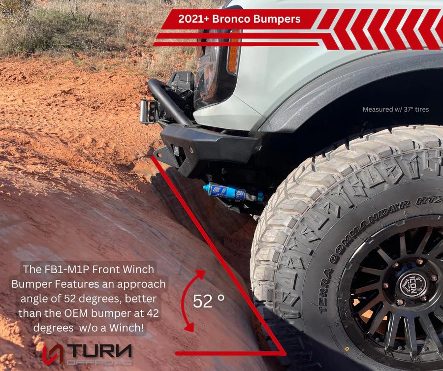 Turn Offroad Bumper, Skid Plate, Winch Mount, Bull Bar Kit 2021 - 2025 Bronco - Speedlogix