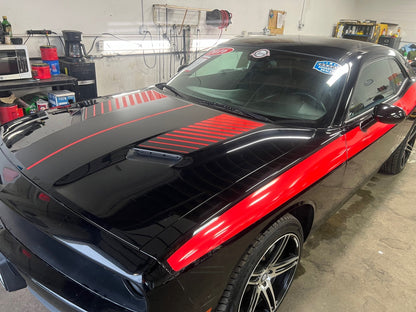 Two Tone Layered Strobe Hood for 2014 - 2024 Dodge Challenger - Speedlogix