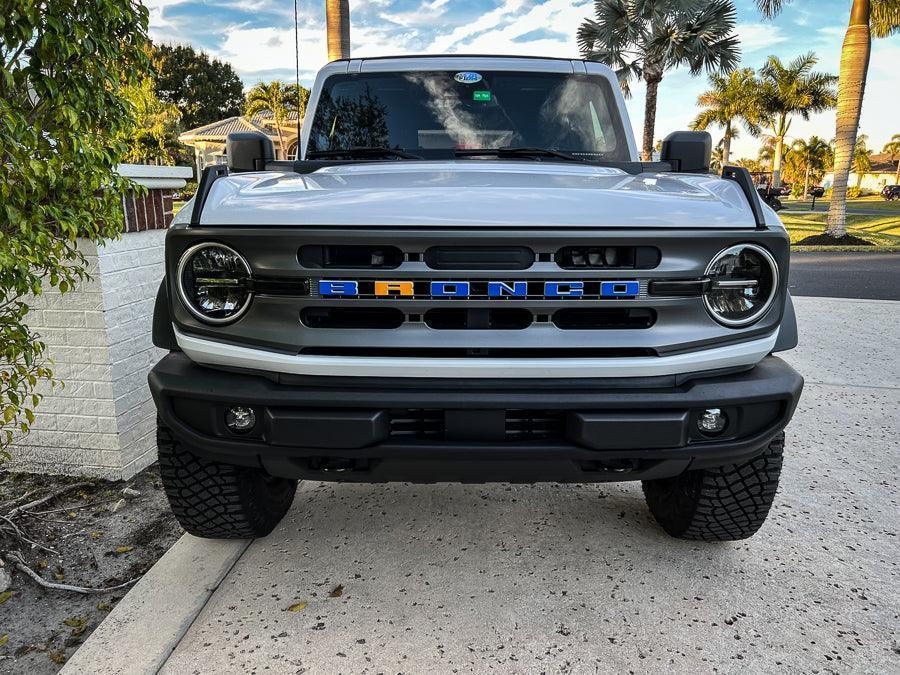 V2 Smoked Shortie Style Light Bar Overlays - 2021+ Bronco (Standard Headlights) - Speedlogix