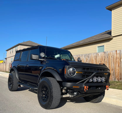 V2 Smoked Shortie Style Light Bar Overlays - 2021+ Bronco (Standard Headlights) - Speedlogix