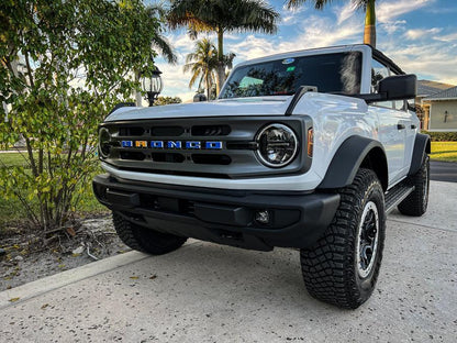 V2 Smoked Shortie Style Light Bar Overlays - 2021+ Bronco (Standard Headlights) - Speedlogix