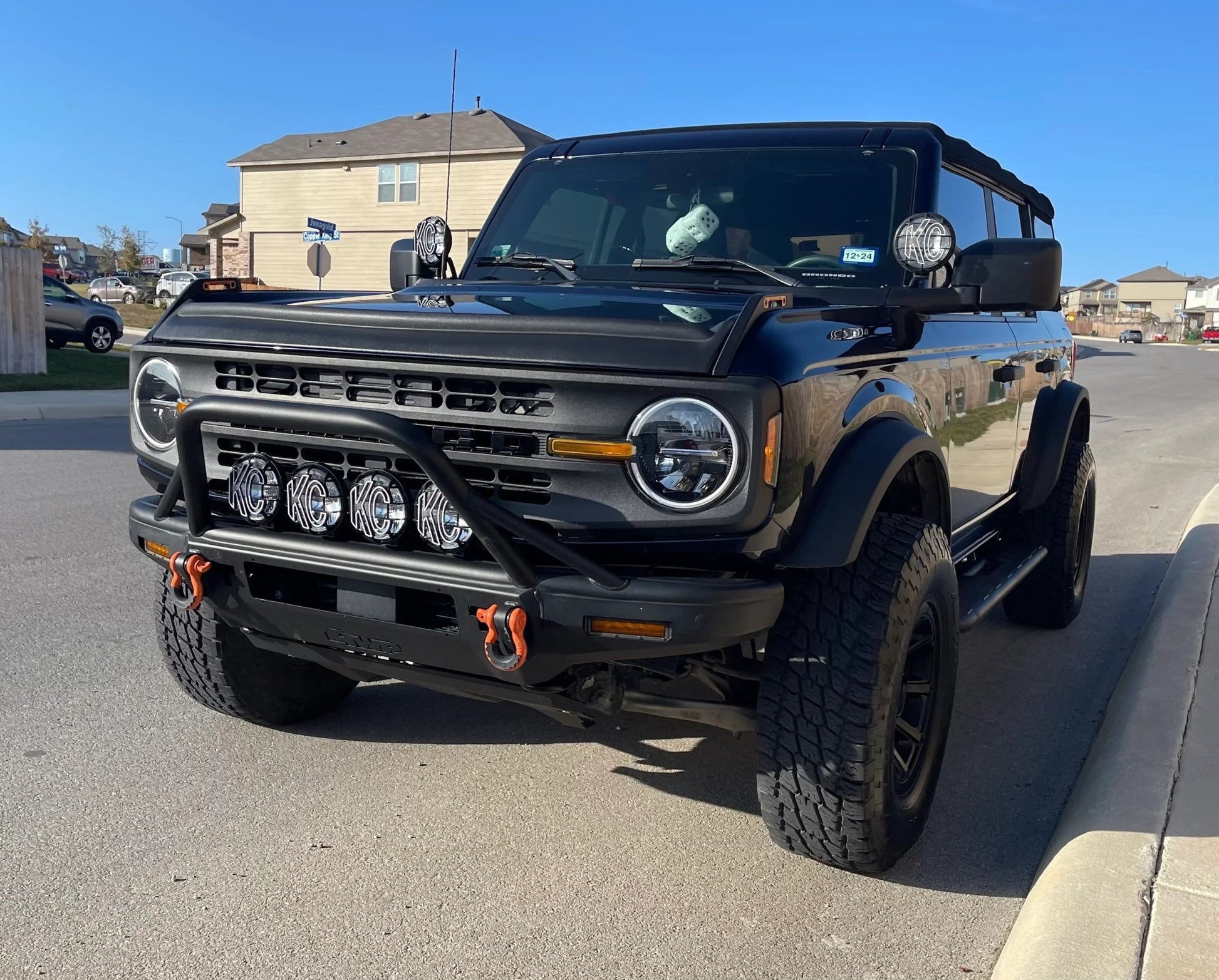 V2 Smoked Shortie Style Light Bar Overlays - 2021+ Bronco (Standard Headlights) - Speedlogix