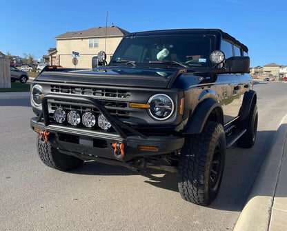 V2 Smoked Shortie Style Light Bar Overlays - 2021+ Bronco (Standard Headlights) - Speedlogix